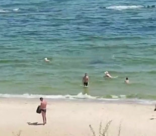 В Одессе на пляжах люди загорают и купаются невзирая на большую опасность