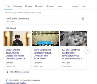 Google запустил сервис по информированию о коронавирусе