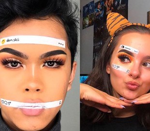 Пользователи Instagram рисуют посты с макияжем у себя на лицах