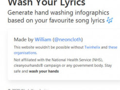 Британський підліток запустив сайт, що генерує плакати «Як правильно мити руки» з текстами пісень