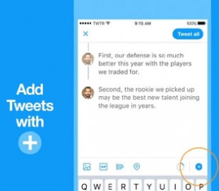 В Twitter появилась возможность публиковать по несколько твитов одновременно