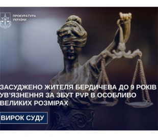 9 років за гратами з конфіскацією: у Бердичеві засудили Telegram-кур’єра за масштабний збут наркотиків