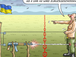 Путин стреляет себе в ногу: меткая карикатура на угрозу провокации против Украины