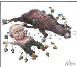 Прибитий до землі та розчавлений: як The Washington Post поглузувало з путіна в карикатурі