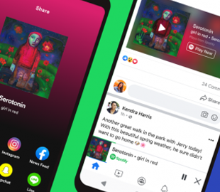 В приложениях Facebook появится мини-плеер для прослушивания подкастов и музыки из Spotify