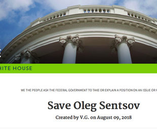 На сайте Белого дома собирают подписи под петицией в поддержку Олега Сенцова