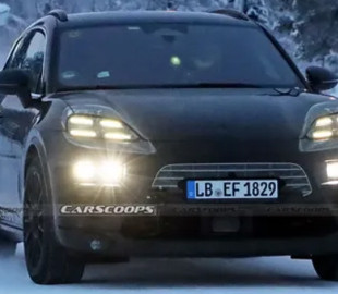 Электрическую версию Porsche Macan заметили на зимних тестах