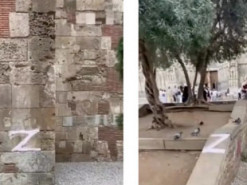 У Барселоні стародавні пам’ятки розмалювали проросійськими символами "Z"