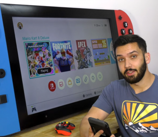 Блогер создал огромную Nintendo Switch с 70-дюймовым 4К-экраном