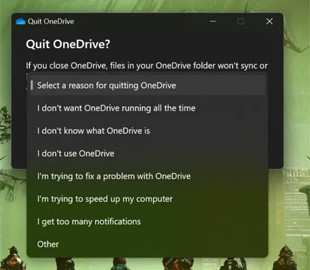 Microsoft не дозволить закривати OneDrive, доки користувач не пояснить причину