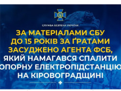 На Кіровоградщині агента ФСБ засудили до 15 років тюрми за спробу підпалу електропідстанції