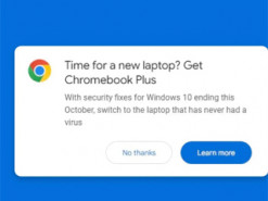 Google пропонує відвідувачам з Windows 10 придбати Chromebook