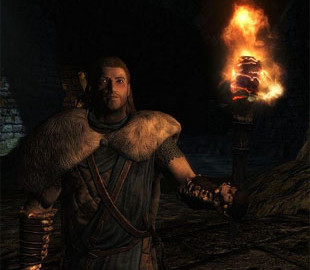 Игрок прошёл всю Skyrim, сражаясь с врагами только факелом
