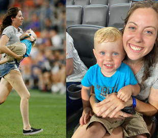 Когда отвернулся на секунду. Ребенок выбежал на поле в разгар матча и стал звездой сети