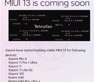Xiaomi выпустила MIUI 13 для семи смартфонов