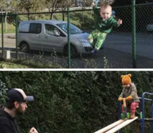 Как разыграть маму: отец фотошопит детей в опасных ситуациях. Фото