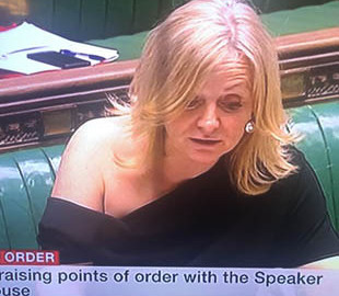 Депутатку з Великої Британії розкритикували за оголене плече на роботі. Вона відповіла їм одним твітом