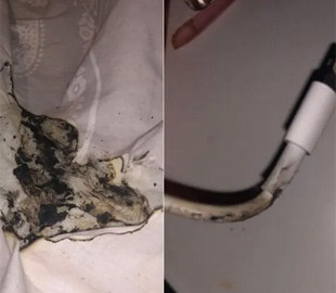 Заряжающийся iPhone загорелся на кровати, пока владелица спала