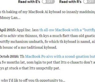WSJ потролив Apple, випустивши статтю без букв, які западають на клавіатурі MacBook