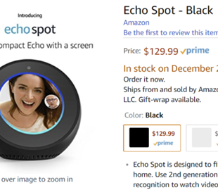 Запасы Amazon Echo Spot закончились в первый день старта поставок