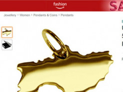 На Amazon продают золотую подвеску в виде карты Украины без Крыма. Фото