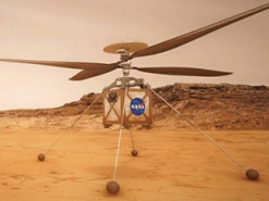NASA показало 3D фото вертолета на поверхности Марса