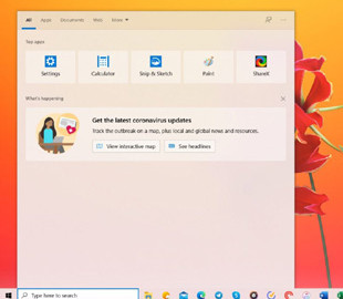 Microsoft добавила информацию о пандемии в поиск Windows