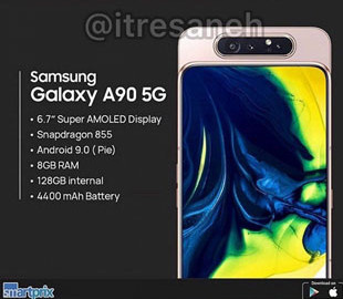 Стали известны характеристики смартфона Samsung Galaxy A90 5G
