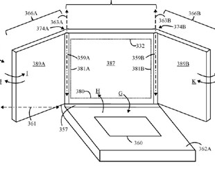 Lenovo запатентовала ноутбук с гибким тройным экраном