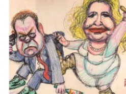 Российский художник нарисовал самоубийство Медведева: бывшему премьеру помогла жена. Фото