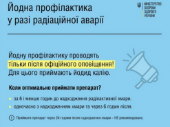 МОЗ опублікувало методичку з йодної профілактики на випадок радіаційної аварії
