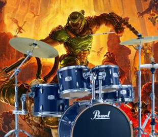 Геймер научился играть в DOOM Eternal на педалях от барабанов