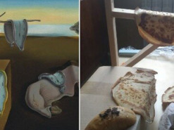 В сети смеются над пародиями на известные картины, которые делают люди на карантине