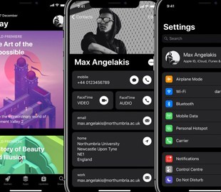 Красивый концепт iOS 12 с тёмной темой и всегда активным экраном