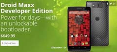 Смартфон Motorola Droid Maxx Developer Edition обзавелся розничной ценой