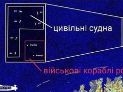 Російські військові кораблі біля Севастополя прикриваються цивільними суднами