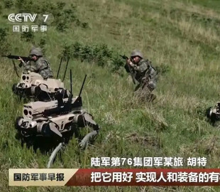 Китайські розробники випробували озброєних роботів-собак в умовах бою