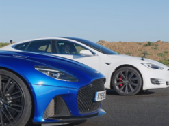 Tesla Model S і Aston Martin DBS поміряли сили в перегонах на прямій
