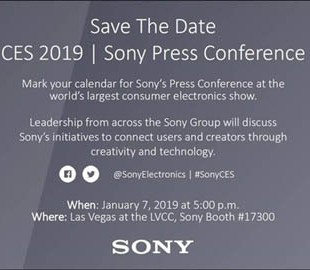 Sony объявила о дате пресс-конференции на CES 2019