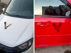В Чебоксарах автівки росіян "прикрасили" символами V з лайна