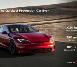 После обновления ПО, максимальная скорость Tesla Model S Plide станет еще больше