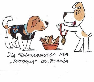Героїчному псу Патрону від Рекса: пес із польського мультсеріалу привітав українського пса-сапера