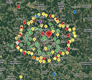 У мережі з’явилася мапа розміщення російської ППО навколо Москви