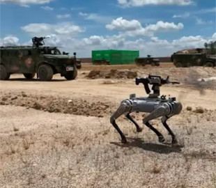 Китай продемонстрував бойових роботів-собак з кулеметами