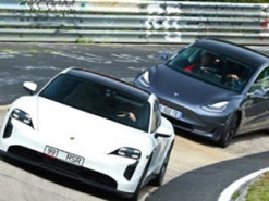 Tesla Model 3 поступилась в гонці більш потужнішому Porsche Taycan