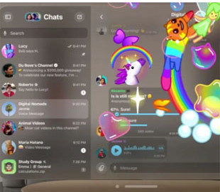 Павло Дуров показав віртуальний Telegram для Apple Vision Pro