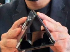 Показано прототип смартфона Samsung Galaxy Z TriFold з основною квадрокамерою