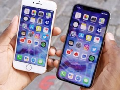 Наглядное сравнение размеров iPhone Xs Max и iPhone 8 Plus