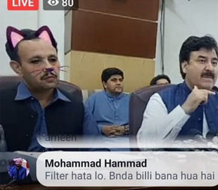 Міністр провів засідання в образі кота через фільтр у Facebook