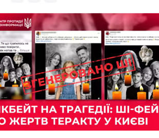 У соцмережах поширюють клікбейтні дописи з ШІ-фейками про жертв теракту у Києві, — ЦПД